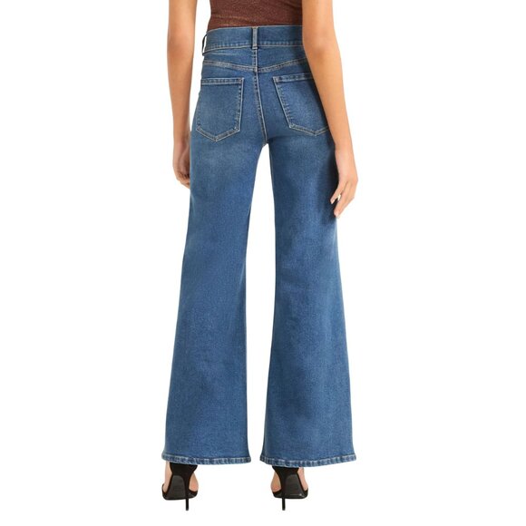 Sofia Vergara Jeans Super High Rise Wide Leg Margot Women's Size 2-18 Dark Blue - Picture 3 of 14